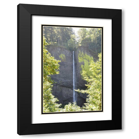 Distant Waterfall Black Modern Wood Framed Art Print with Double Matting by Thomas, Logan
