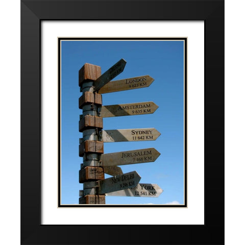 Sign Post Black Modern Wood Framed Art Print with Double Matting by Underdahl, Dana