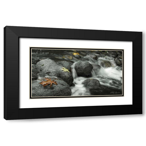 Silver Falls II Black Modern Wood Framed Art Print with Double Matting by Geyman, Vitaly