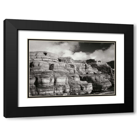 Pt. Lobos Rocks I Black Modern Wood Framed Art Print with Double Matting by Geyman, Vitaly