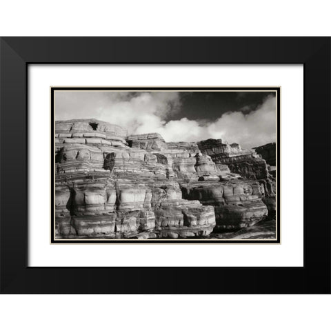 Pt. Lobos Rocks I Black Modern Wood Framed Art Print with Double Matting by Geyman, Vitaly