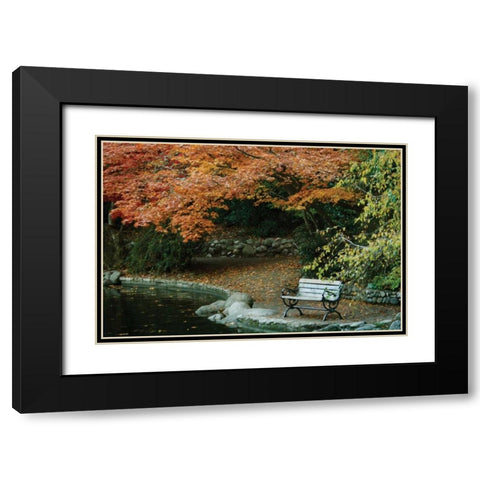 Autumn Trio II Black Modern Wood Framed Art Print with Double Matting by Geyman, Vitaly