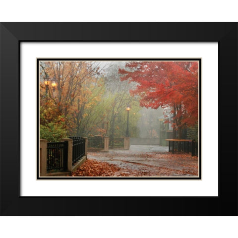 Fall Plaza I Black Modern Wood Framed Art Print with Double Matting by Geyman, Vitaly