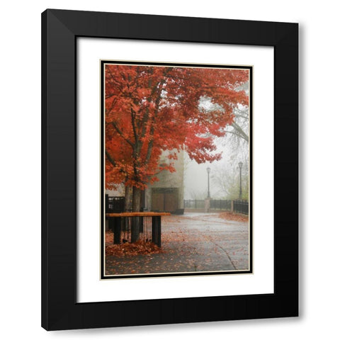 Fall Plaza IV Black Modern Wood Framed Art Print with Double Matting by Geyman, Vitaly
