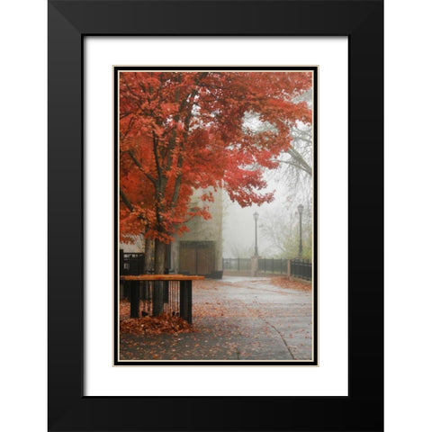 Fall Plaza IV Black Modern Wood Framed Art Print with Double Matting by Geyman, Vitaly
