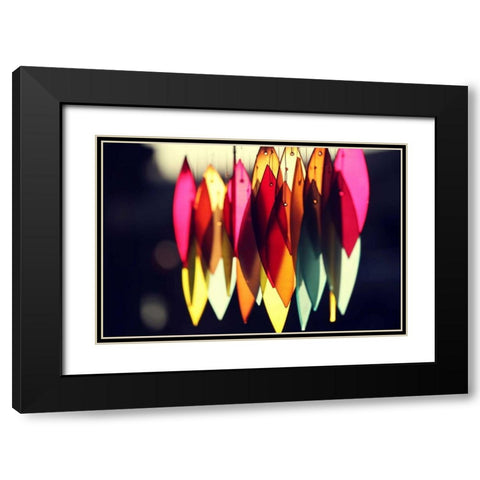 Chimes III Black Modern Wood Framed Art Print with Double Matting by White, Leesa