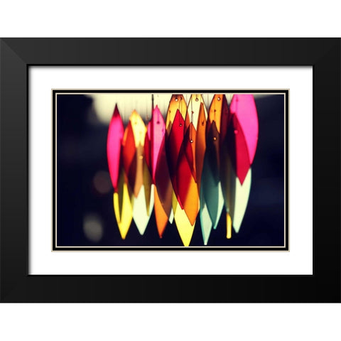 Chimes III Black Modern Wood Framed Art Print with Double Matting by White, Leesa