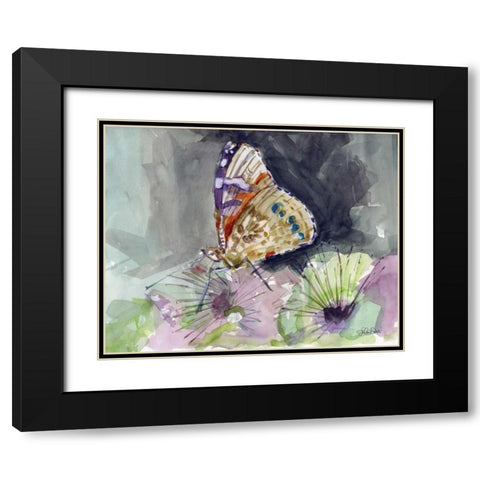 Watercolor Butterfly III Black Modern Wood Framed Art Print with Double Matting by Roberto, LuAnn