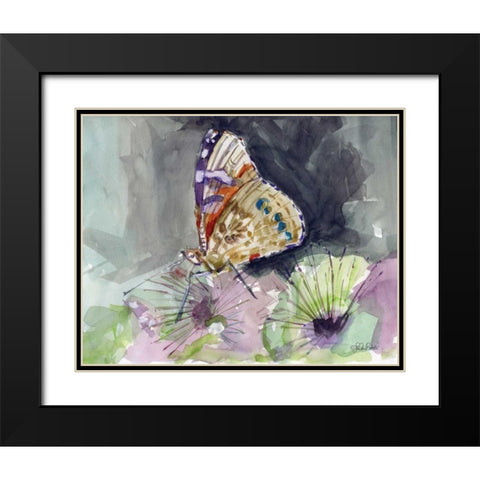 Watercolor Butterfly III Black Modern Wood Framed Art Print with Double Matting by Roberto, LuAnn