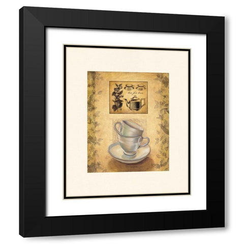 Tea for Two Black Modern Wood Framed Art Print with Double Matting by Sjodin, Valerie