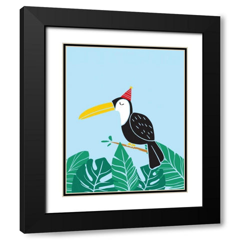 Tropical Bird II Black Modern Wood Framed Art Print with Double Matting by Serna, Isabel