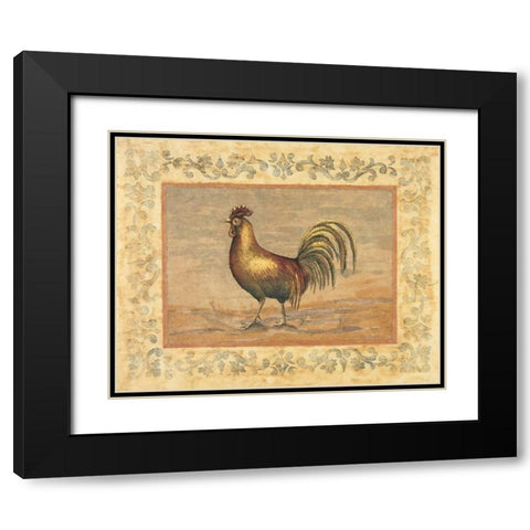 Rooster Black Modern Wood Framed Art Print with Double Matting by Schippel, Banafshe