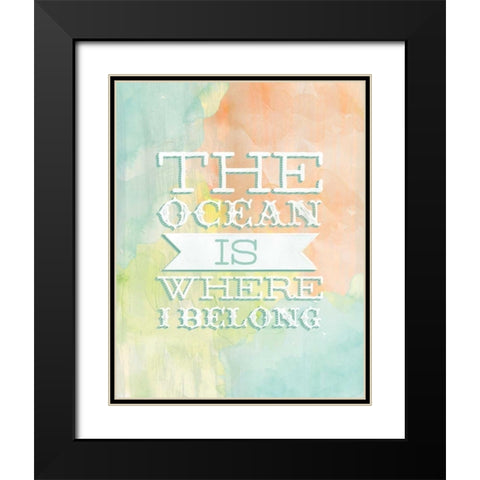 Ocean Belong Black Modern Wood Framed Art Print with Double Matting by Sta Teresa, Ashley