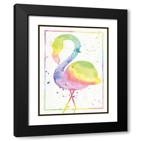 Flamingo Sunrise Black Modern Wood Framed Art Print with Double Matting by Sta Teresa, Ashley