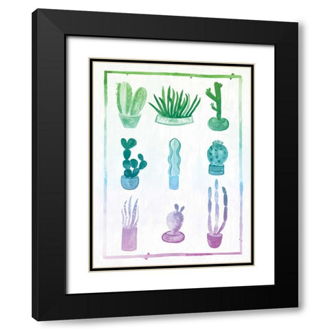 Ombre Cactus Black Modern Wood Framed Art Print with Double Matting by Sta Teresa, Ashley