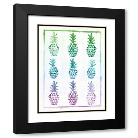Ombre Pineapple Black Modern Wood Framed Art Print with Double Matting by Sta Teresa, Ashley