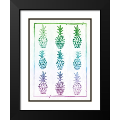 Ombre Pineapple Black Modern Wood Framed Art Print with Double Matting by Sta Teresa, Ashley