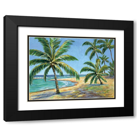 Tropical Beach Black Modern Wood Framed Art Print with Double Matting by Williams, Todd