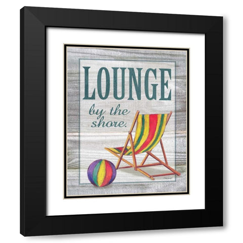 Lounge by the Shore Black Modern Wood Framed Art Print with Double Matting by Williams, Todd