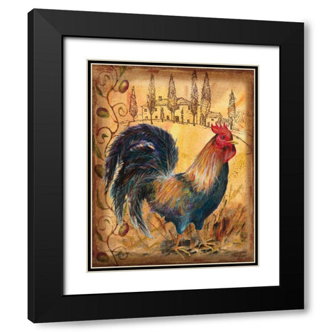 Tuscan Rooster I Black Modern Wood Framed Art Print with Double Matting by Williams, Todd