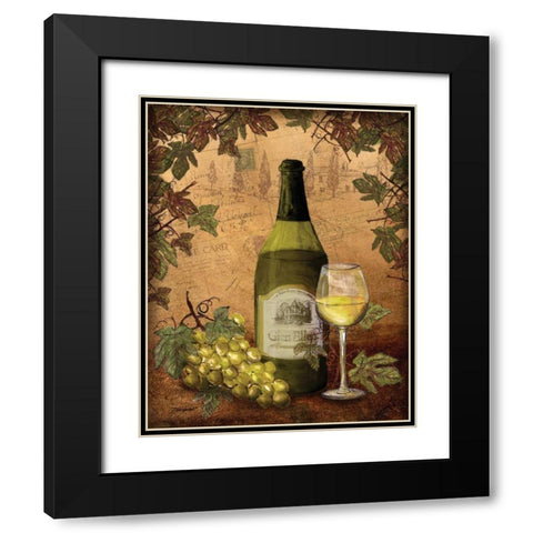 White Wine Black Modern Wood Framed Art Print with Double Matting by Williams, Todd