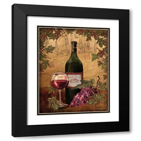 Red Wine Black Modern Wood Framed Art Print with Double Matting by Williams, Todd