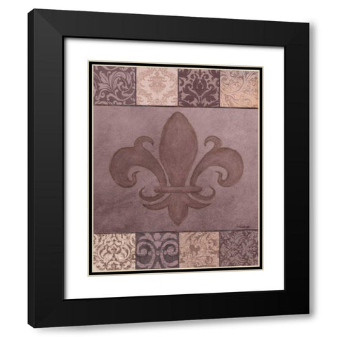 Fleur de Lis I Black Modern Wood Framed Art Print with Double Matting by Williams, Todd