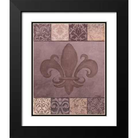 Fleur de Lis I Black Modern Wood Framed Art Print with Double Matting by Williams, Todd