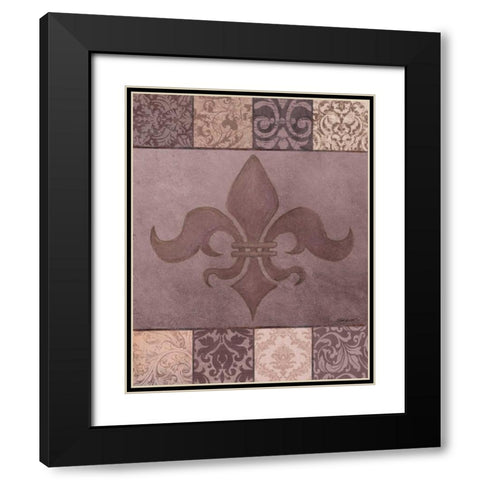Fleur de Lis II Black Modern Wood Framed Art Print with Double Matting by Williams, Todd