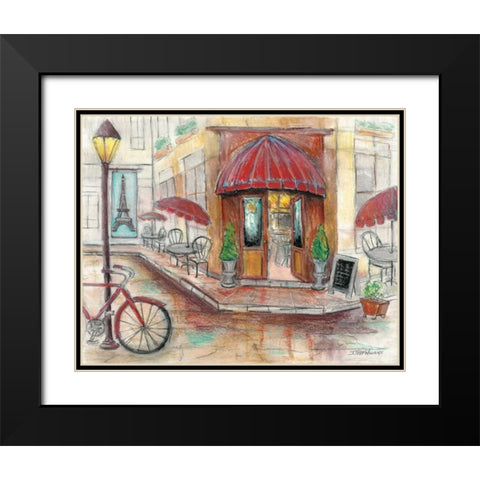 Paris Cafe Black Modern Wood Framed Art Print with Double Matting by Williams, Todd