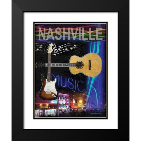 Nashville Black Modern Wood Framed Art Print with Double Matting by Williams, Todd