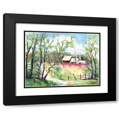 Spring Farm Black Modern Wood Framed Art Print with Double Matting by Williams, Todd