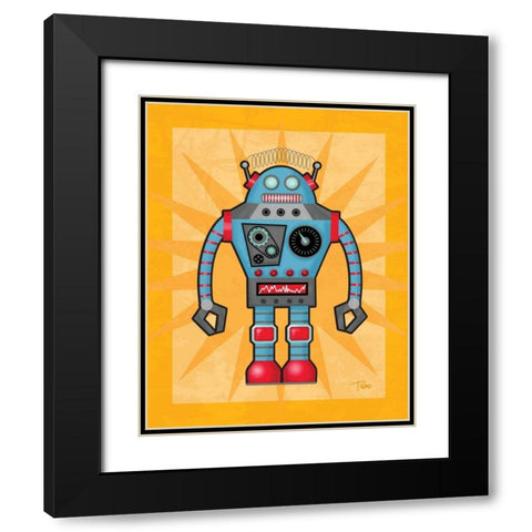 Robot I Black Modern Wood Framed Art Print with Double Matting by Woo, Teresa