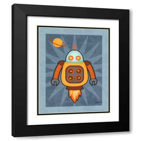Robot III Black Modern Wood Framed Art Print with Double Matting by Woo, Teresa