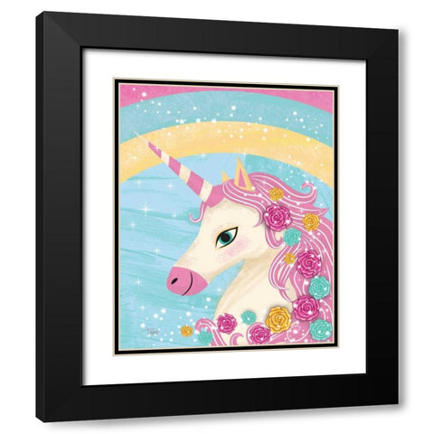 Unicorn II Black Modern Wood Framed Art Print with Double Matting by Woo, Teresa