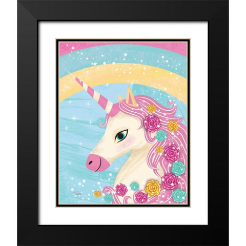 Unicorn II Black Modern Wood Framed Art Print with Double Matting by Woo, Teresa
