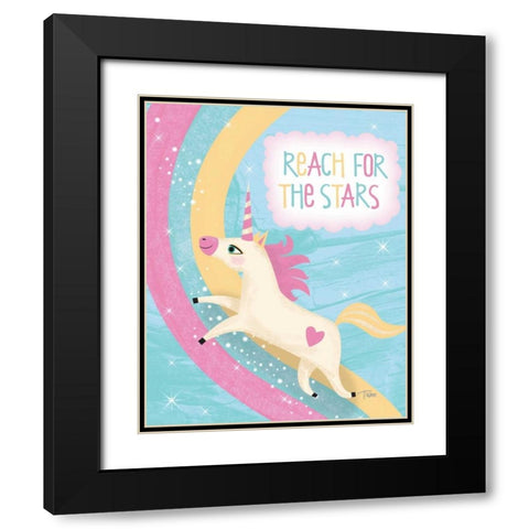 Unicorn III Black Modern Wood Framed Art Print with Double Matting by Woo, Teresa