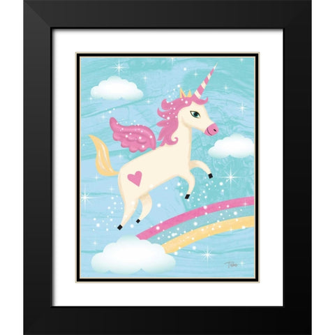 Unicorn IV Black Modern Wood Framed Art Print with Double Matting by Woo, Teresa