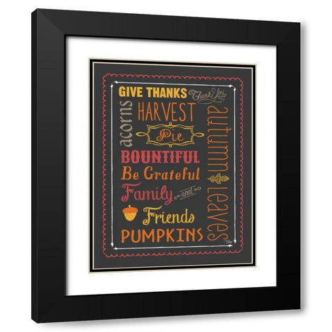 Autumn Words Black Modern Wood Framed Art Print with Double Matting by Woo, Teresa