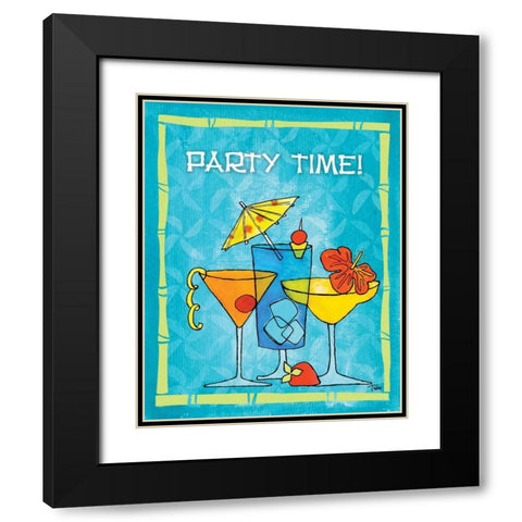 Tiki Time II Black Modern Wood Framed Art Print with Double Matting by Woo, Teresa