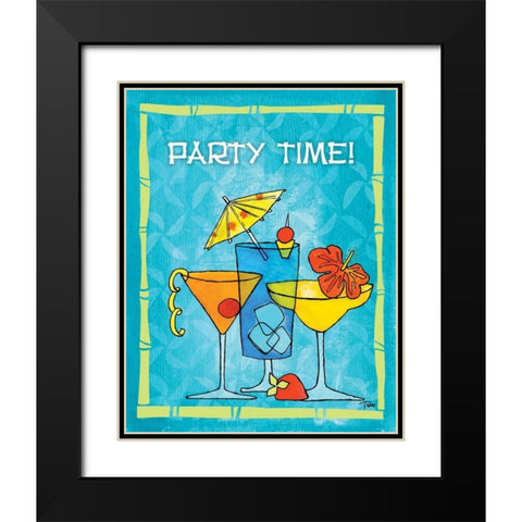 Tiki Time II Black Modern Wood Framed Art Print with Double Matting by Woo, Teresa