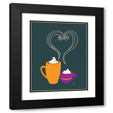 Latte Love Black Modern Wood Framed Art Print with Double Matting by Woo, Teresa