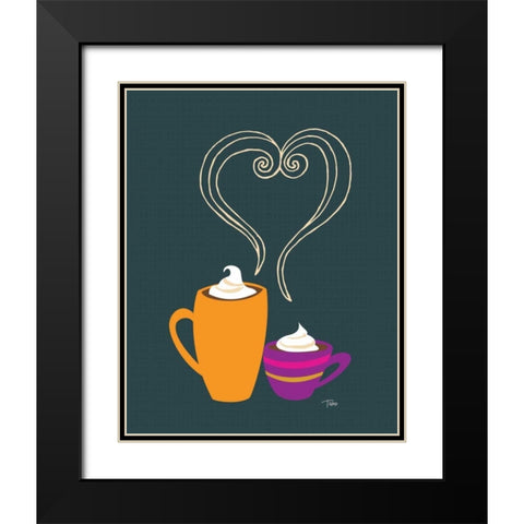 Latte Love Black Modern Wood Framed Art Print with Double Matting by Woo, Teresa