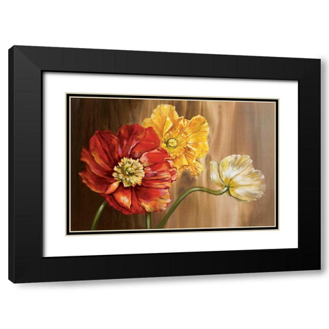 Poppies Black Modern Wood Framed Art Print with Double Matting by Werbelow, Selina