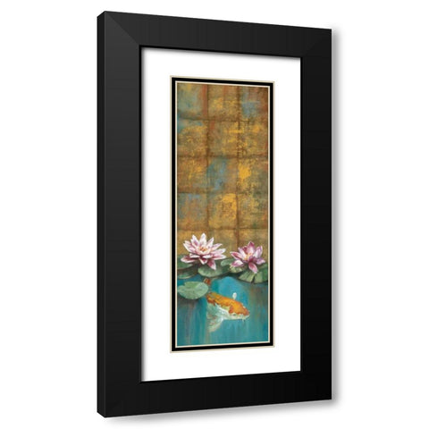 Golden Koi I Black Modern Wood Framed Art Print with Double Matting by Werbelow, Selina