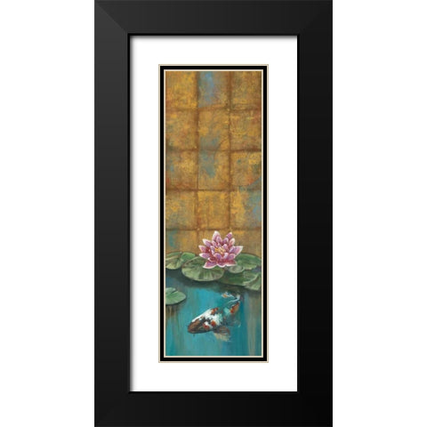 Golden Koi II Black Modern Wood Framed Art Print with Double Matting by Werbelow, Selina
