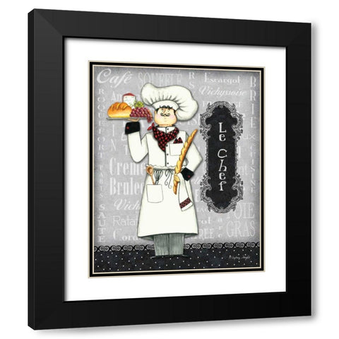 Le Chef Black Modern Wood Framed Art Print with Double Matting by Wright, Sydney