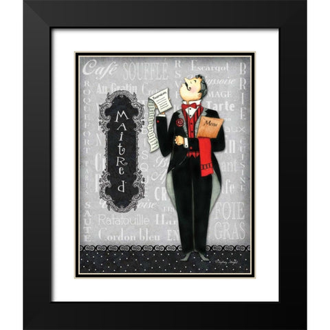 Maitre D Black Modern Wood Framed Art Print with Double Matting by Wright, Sydney
