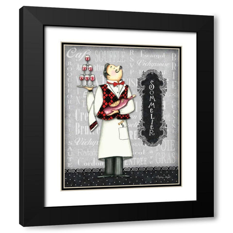Sommelier Black Modern Wood Framed Art Print with Double Matting by Wright, Sydney