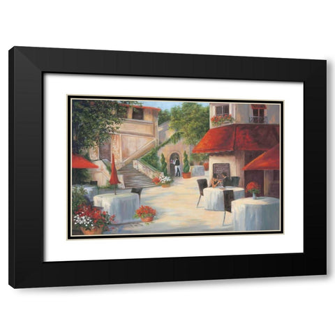 Cafe de Vittori II Black Modern Wood Framed Art Print with Double Matting by Wacaster, Linda
